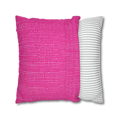 Hot Neon Pink Doll Like: Denim-Inspired, Bold & Bright Fabric - Spun Polyester Square Pillow Case