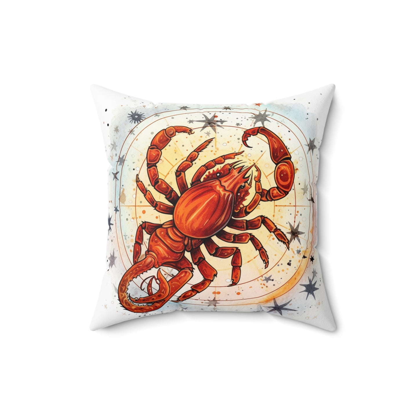 Prickly Scorpio Astrology - Sharp Zodiac Scorpion Celestial Horoscope - Spun Polyester Square Pillow