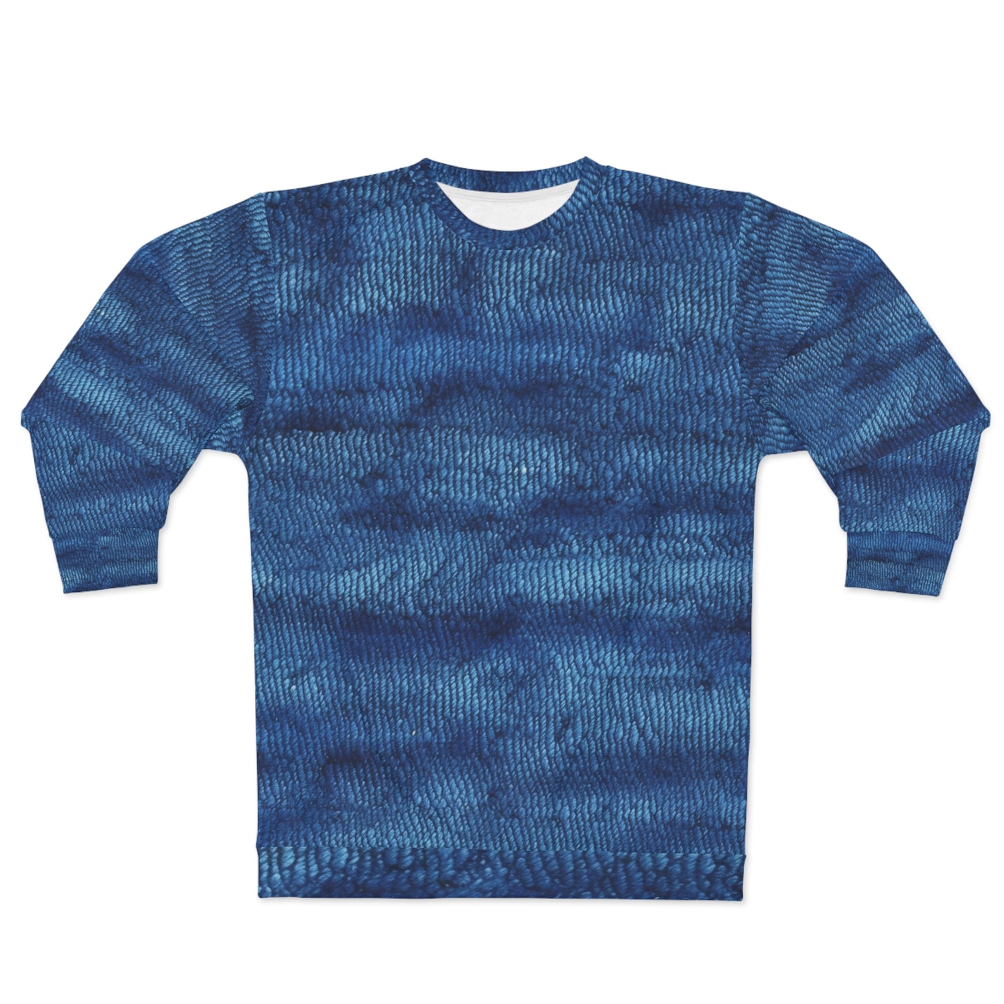 Blue Spectrum: Denim-Inspired Fabric Light to Dark - Unisex Sweatshirt (AOP)