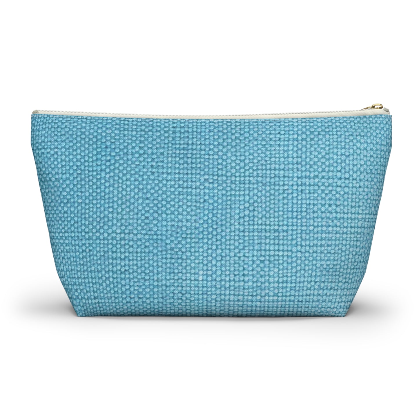 Bright Aqua Teal: Denim-Inspired Refreshing Blue Summer Fabric - Accessory Pouch w T-bottom