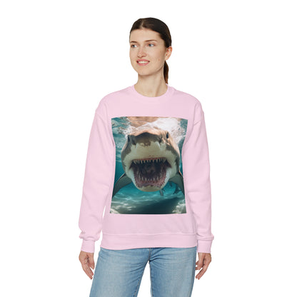 Bull Shark: River Monster Menace - Realistic Dark Water Predator - Unisex Heavy Blend™ Crewneck Sweatshirt