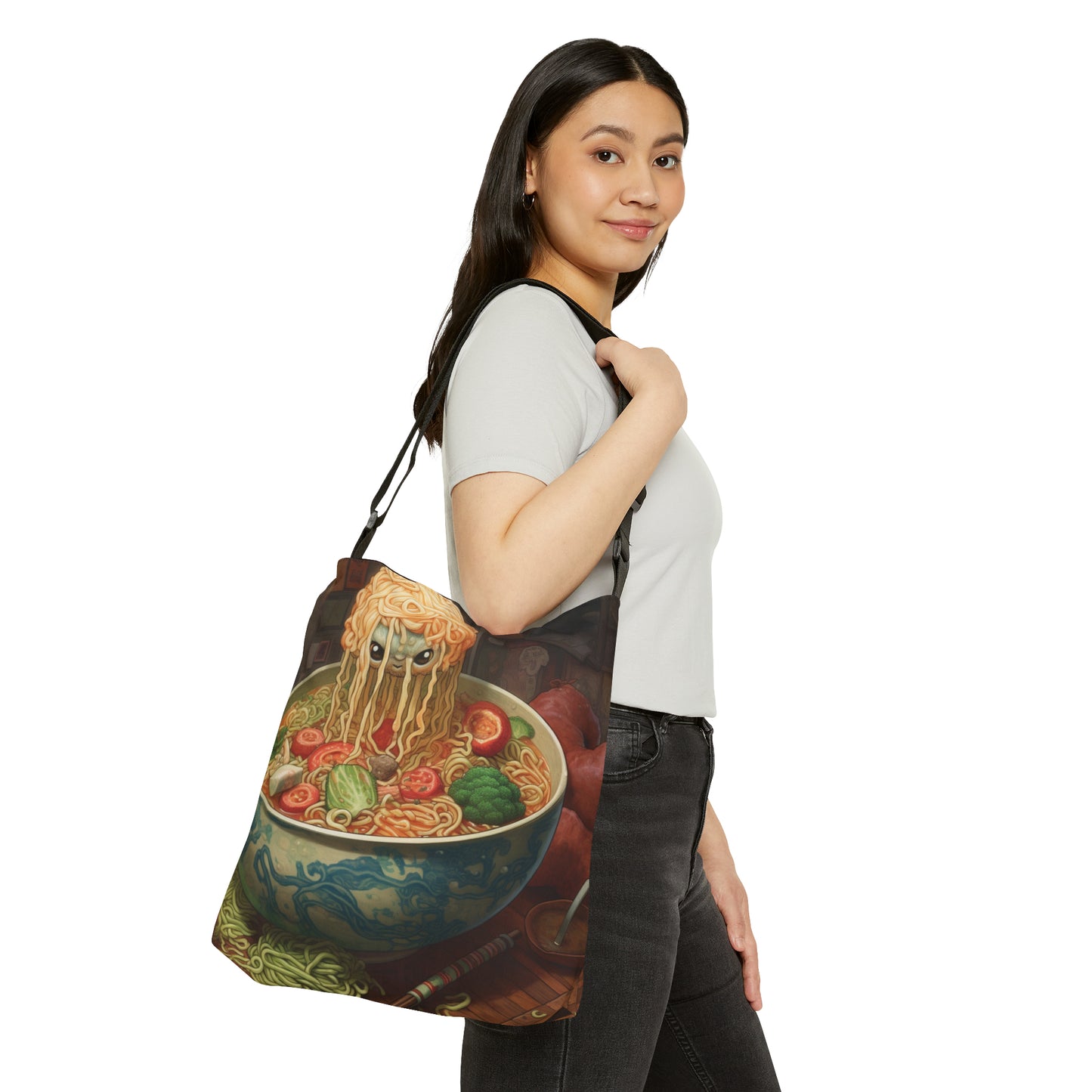 Ramen Bowl Anime Alien Japanese Style - Adjustable Tote Bag (AOP)