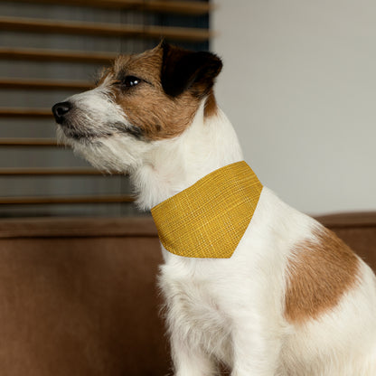 Radiant Sunny Yellow: Denim-Inspired Summer Fabric - Dog & Pet Bandana Collar