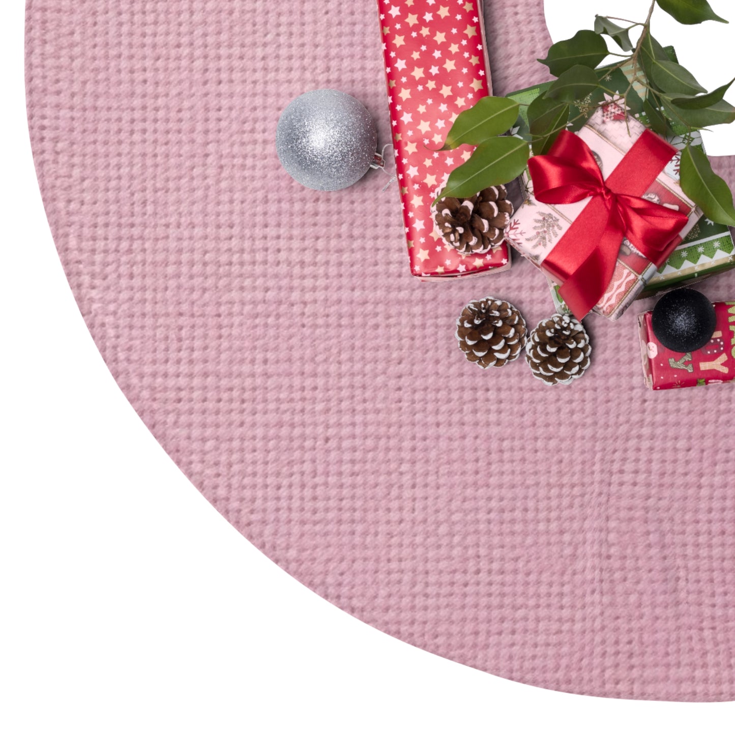 Blushing Garment Dye Pink: Denim-Inspired, Soft-Toned Fabric - Christmas Tree Skirts