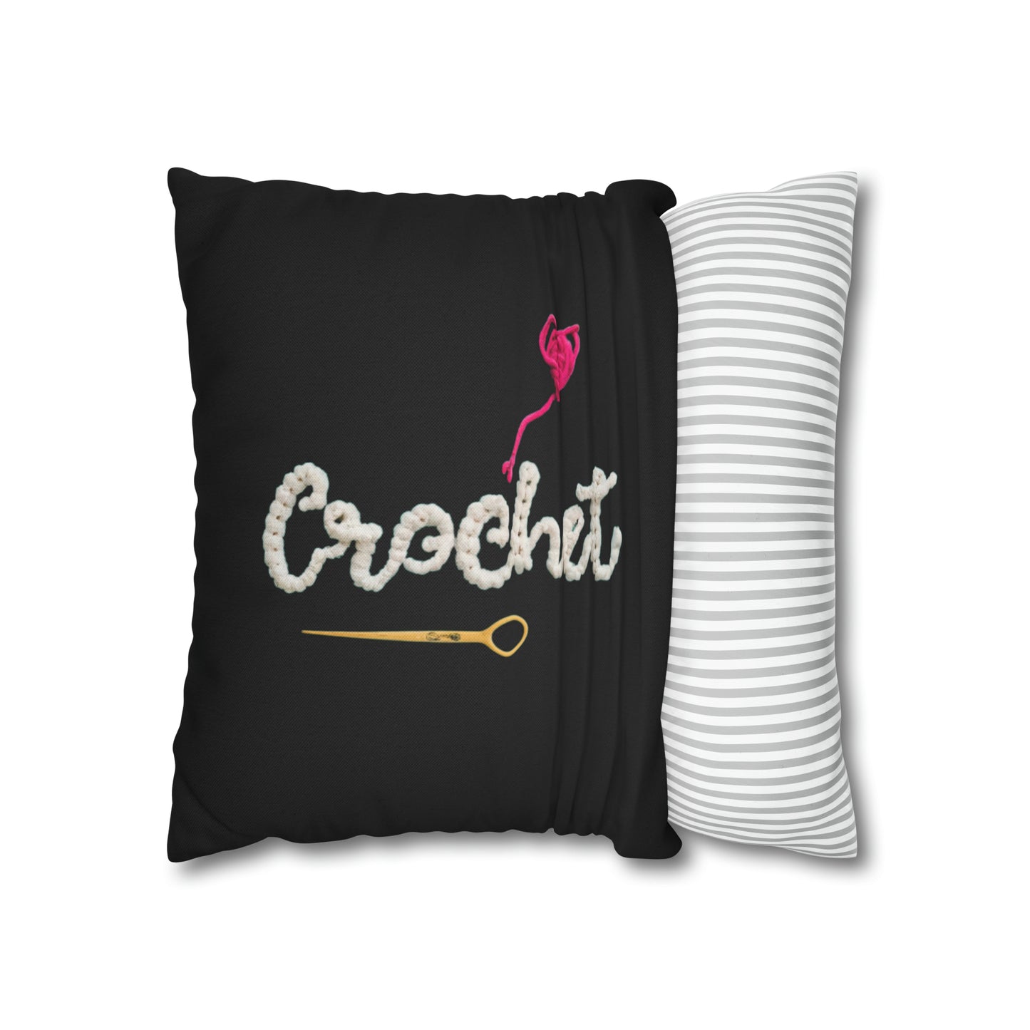 Crochet Love Gift - Heartfelt Fabric Fashion Collector Style - Spun Polyester Square Pillow Case