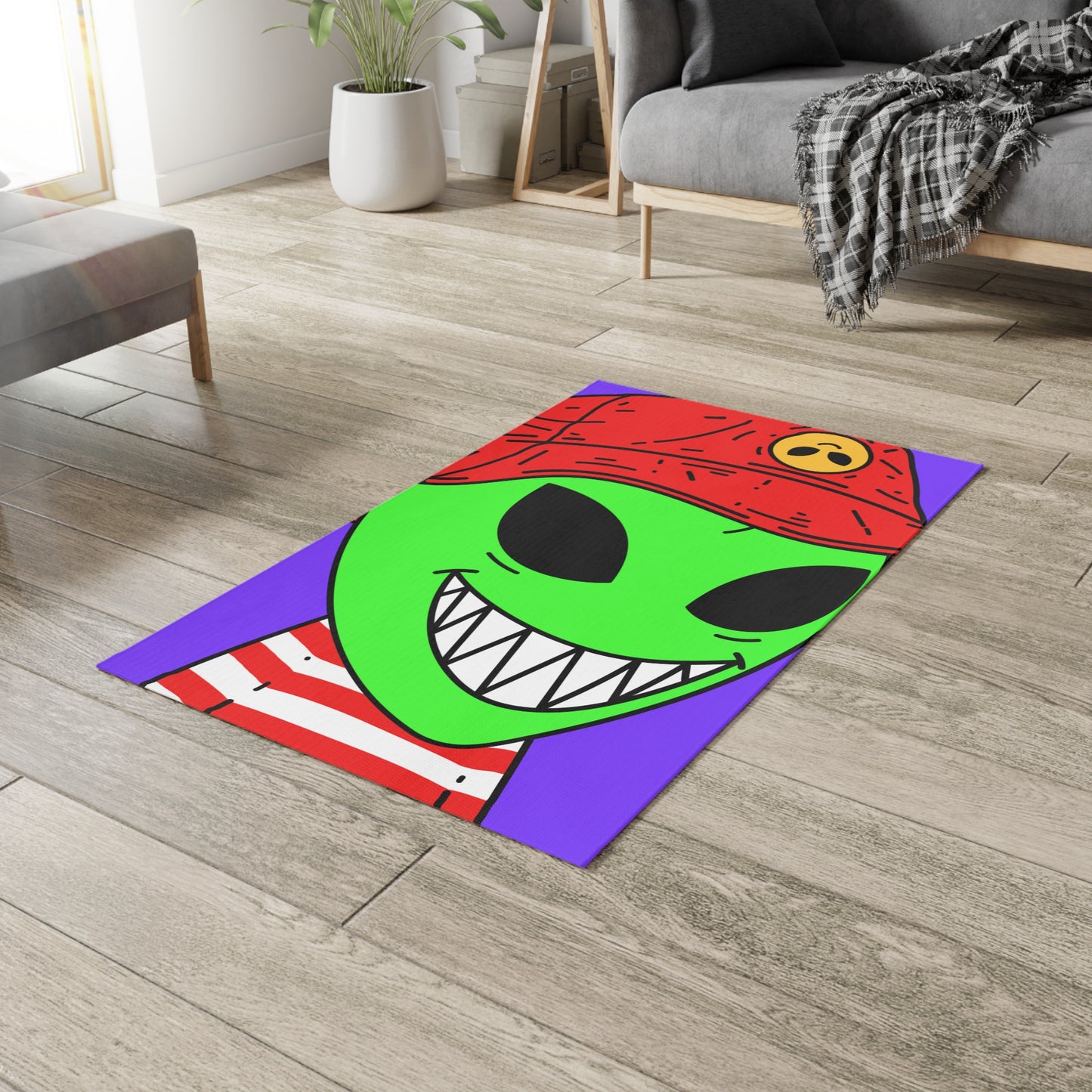 Alien Character Cartoon Big Smile Dobby Rug