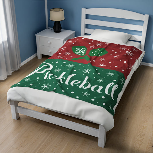 Pickleball Winter - Christmas Special - Velveteen Plush Blanket