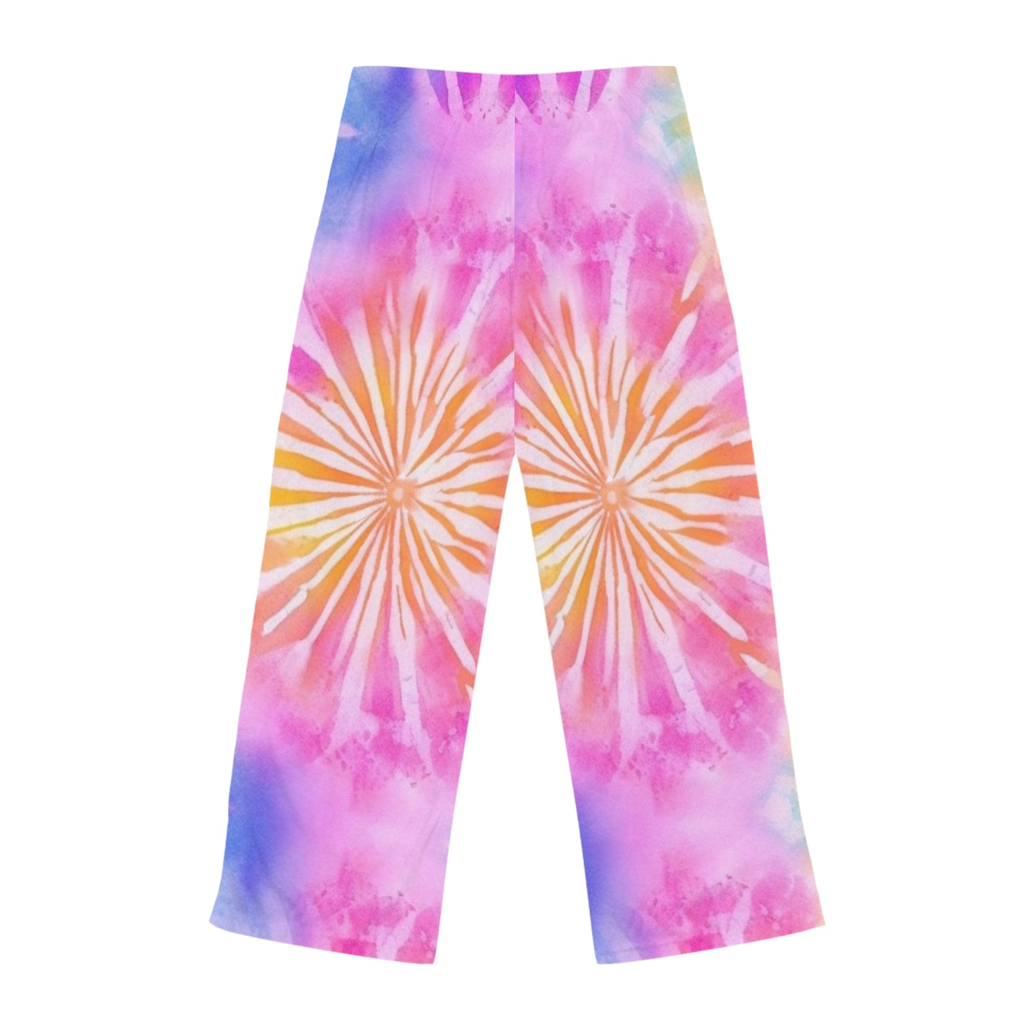 Pantalones de pijama para mujer con diseño de teñido anudado en tonos pastel Boho Beach Vibe (AOP) 