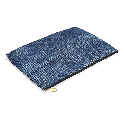 Indigo blue jean Denim Design Pattern Style - Accessory Pouch