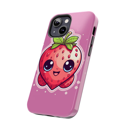 Kawaii Strawberry Adventure - Anime Classic Traditional Japanese Fruit - Otaku Artwork - Tough Phone Cases