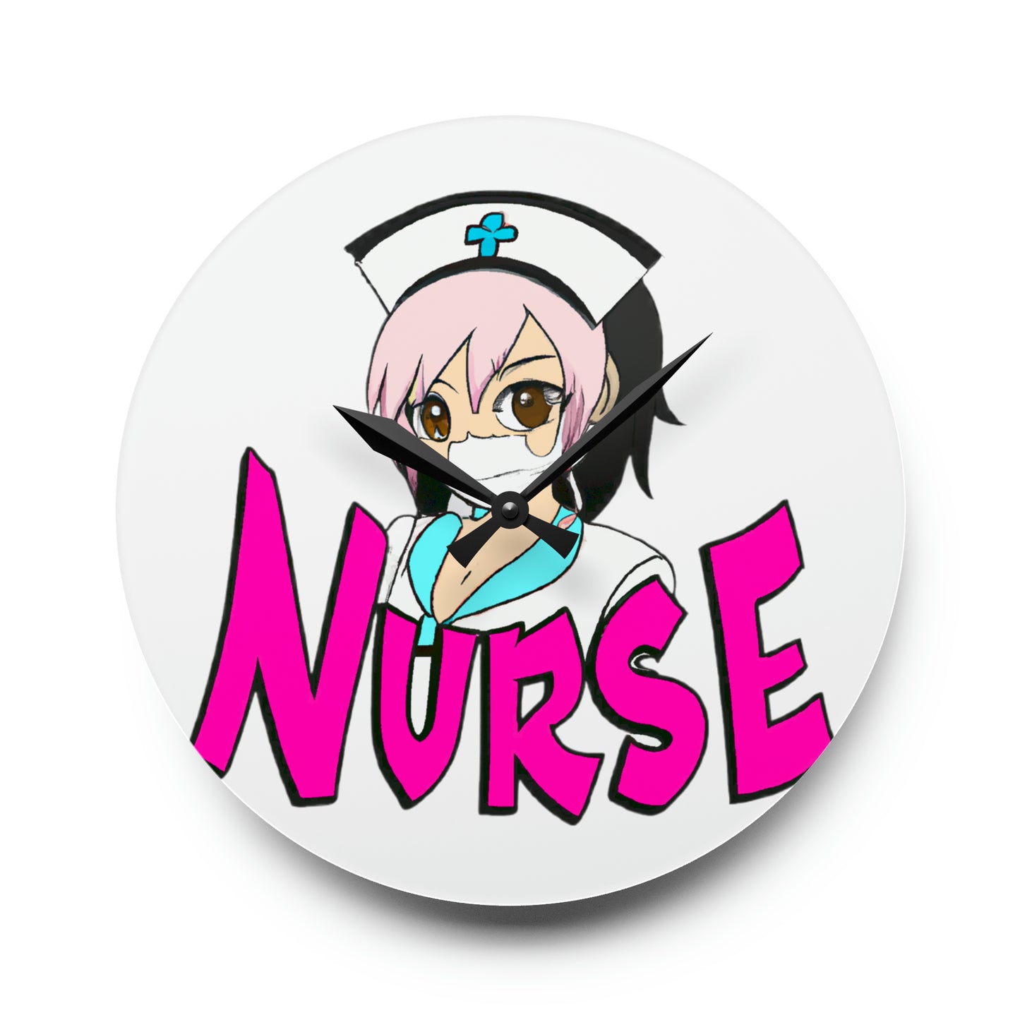 Nurse Kawaii Anime Acrylic Wall Clock