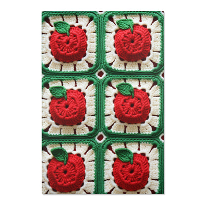 Apple Granny Square Crochet Pattern: Wild Fruit Tree, Delicious Red Design - Area Rugs