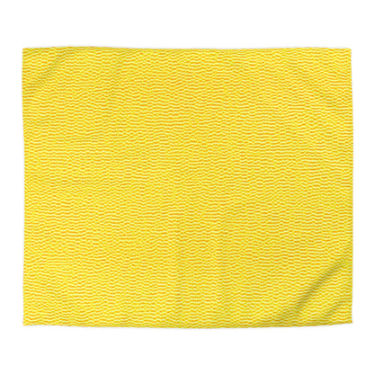 Sunshine Yellow Lemon: Denim-Inspired, Cheerful Fabric - Microfiber Duvet Cover