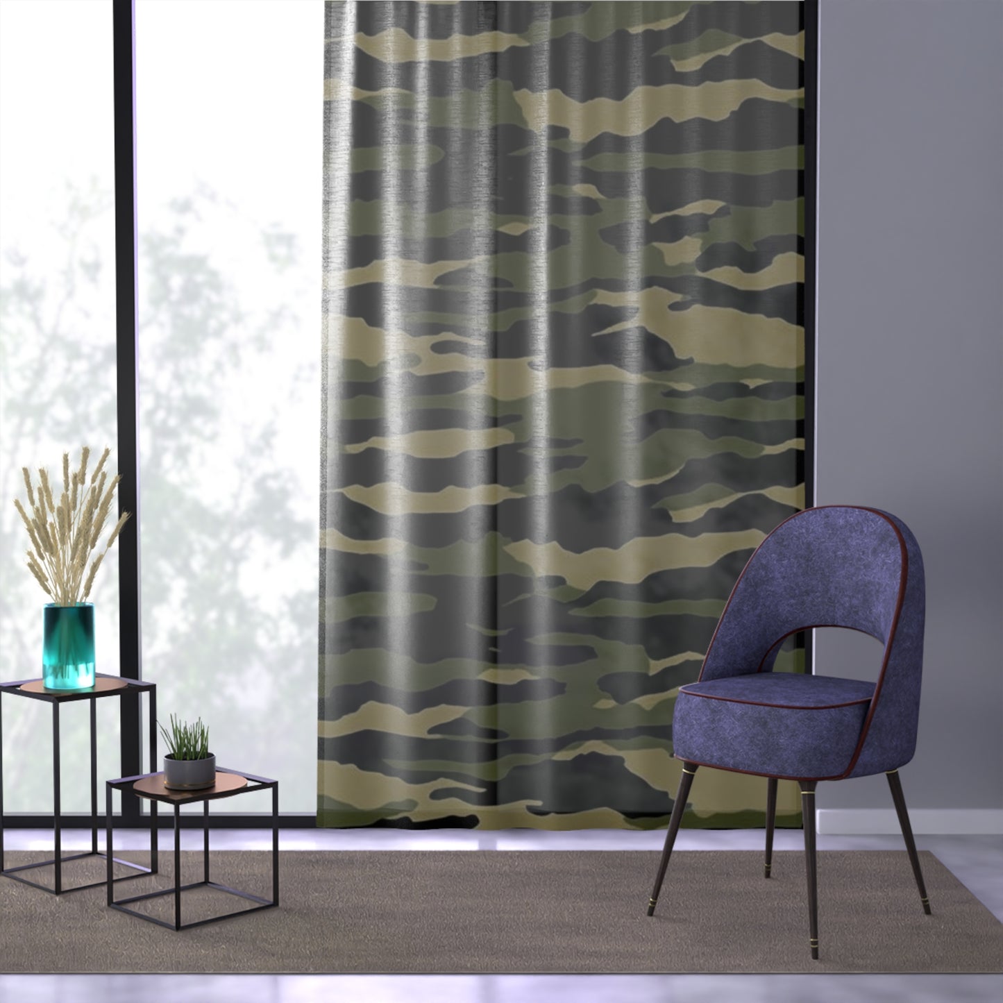 Tiger Stripe Camouflage: Military Style - Window Curtain