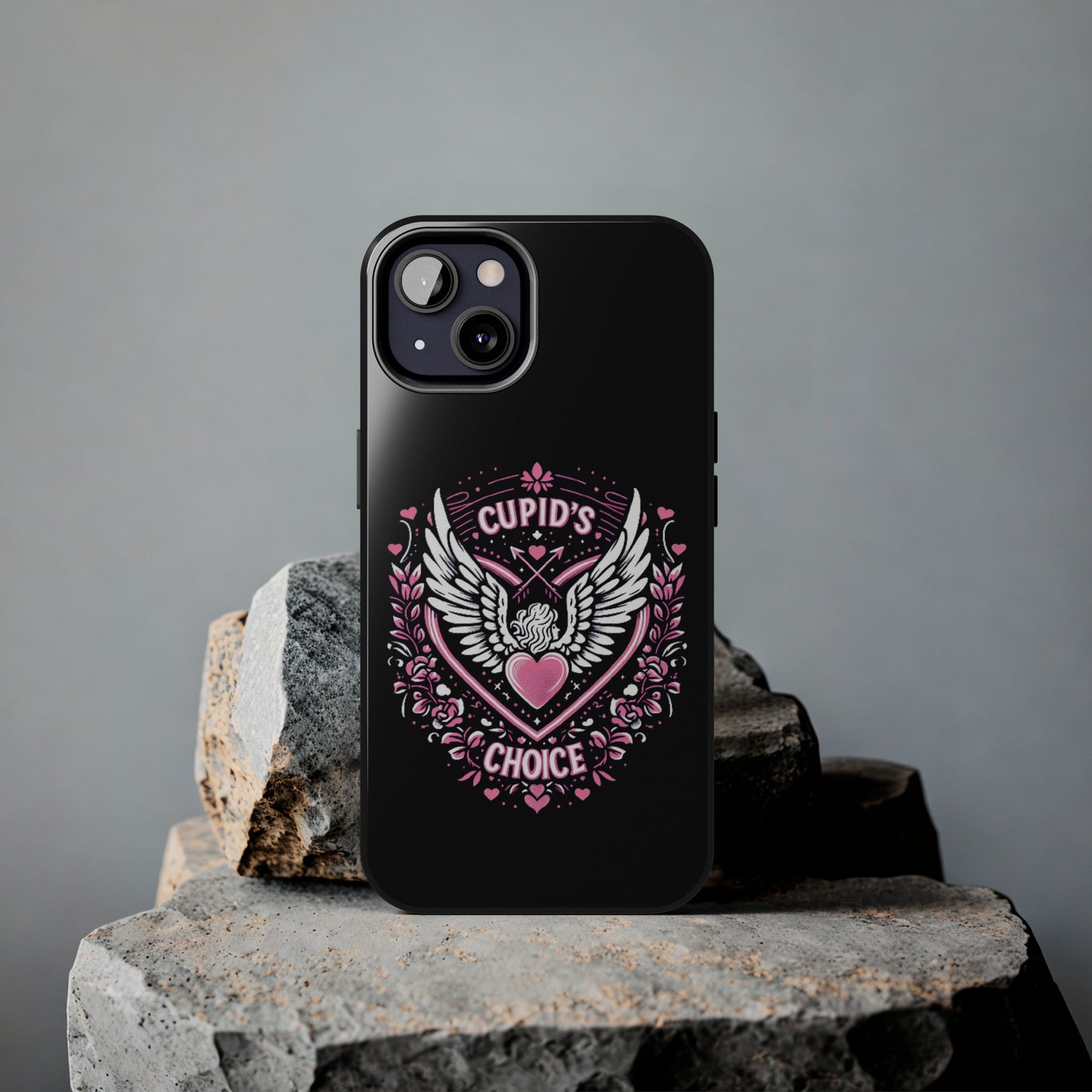 Cupidos Choice Crest con corazón y alas - Amor y romance con temática de San Valentín - Fundas resistentes para teléfonos