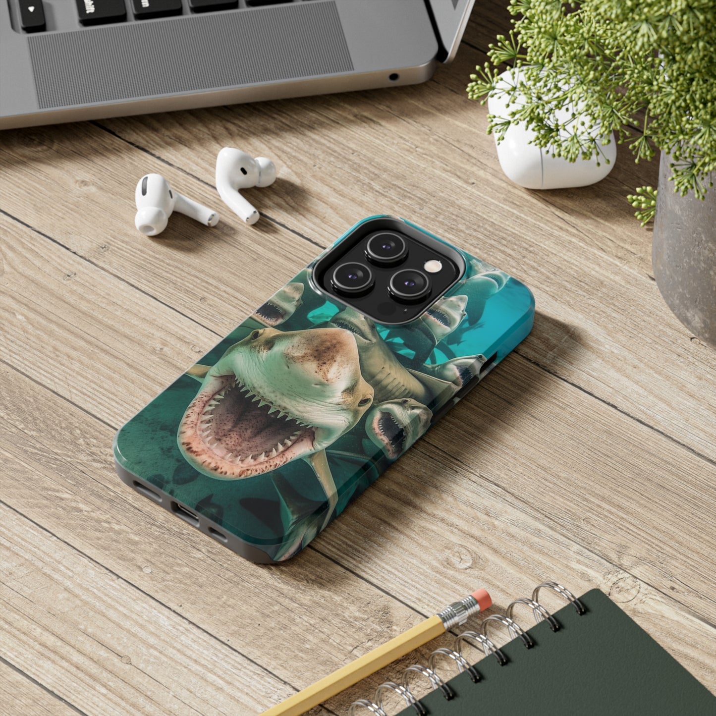 Laughing Lemon Sharks: Joyful Sea Jaws Ocean Deep - Tough Phone Cases