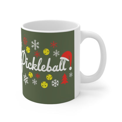 Día del Pickleball - Juego de pelota deportiva - Navidad navideña - Taza de cerámica 11oz