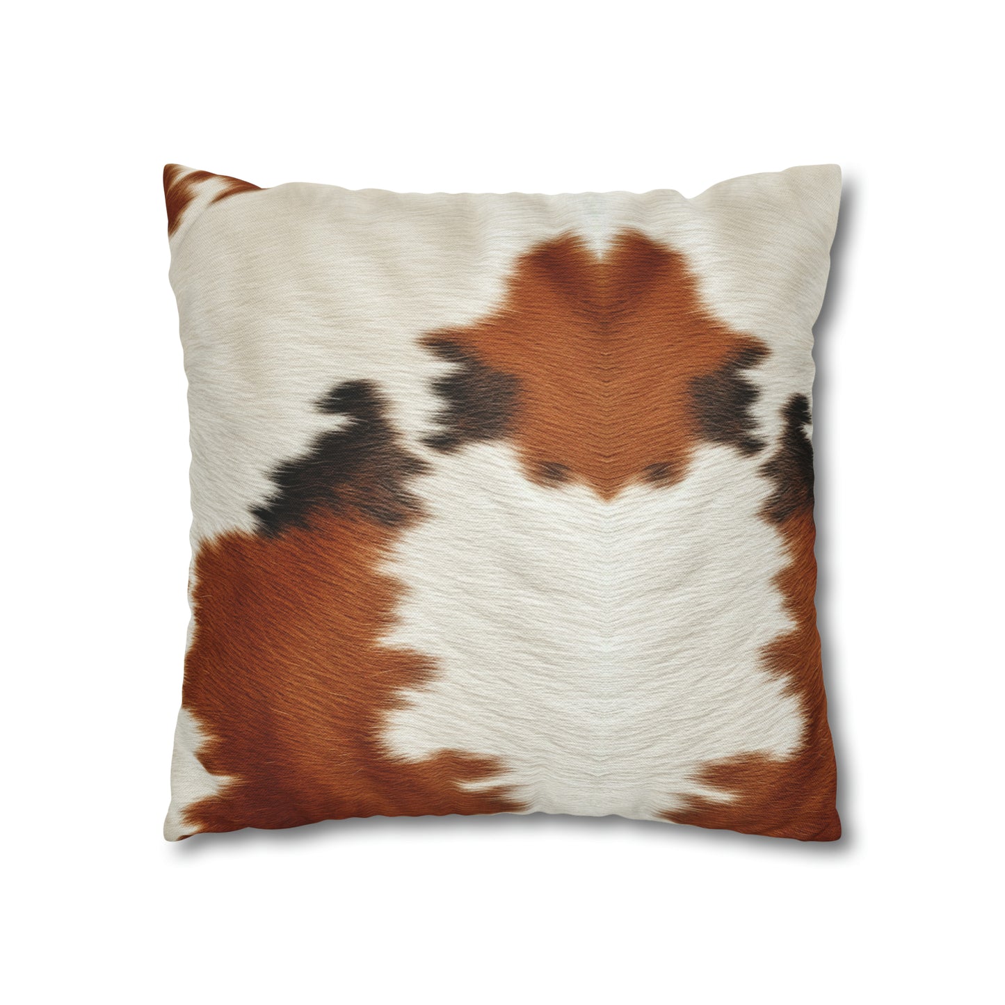 Hair Cowhide Leather Natural Design Tough Durable Rugged Style - Spun Polyester Square Pillow Case