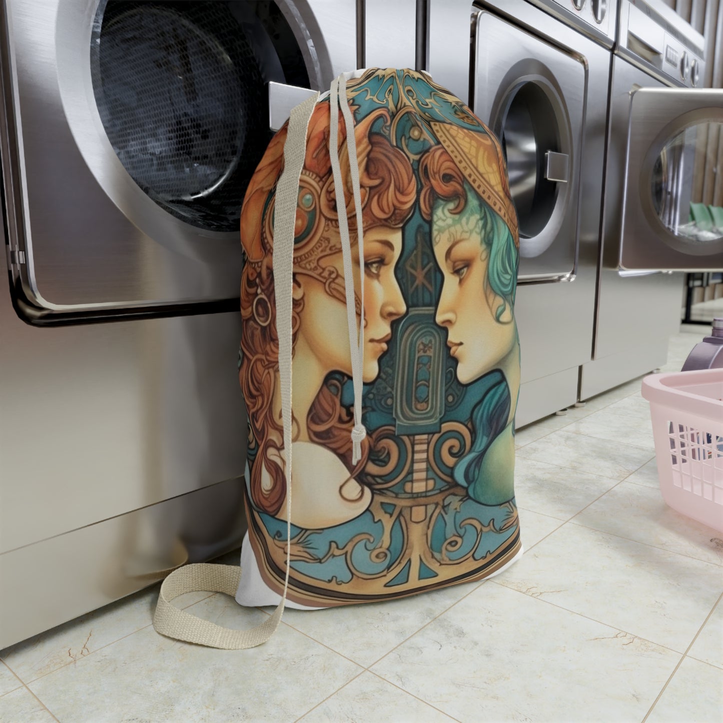 Steampunk Gemini - Dualistic Motifs & Vibrant Contrast - Laundry Bag