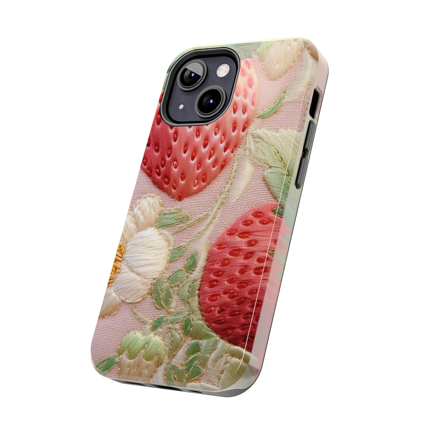 Red Berry Strawberries - Embroid Fruit - Healthy Crop Feast Food Design - Tough Phone Cases