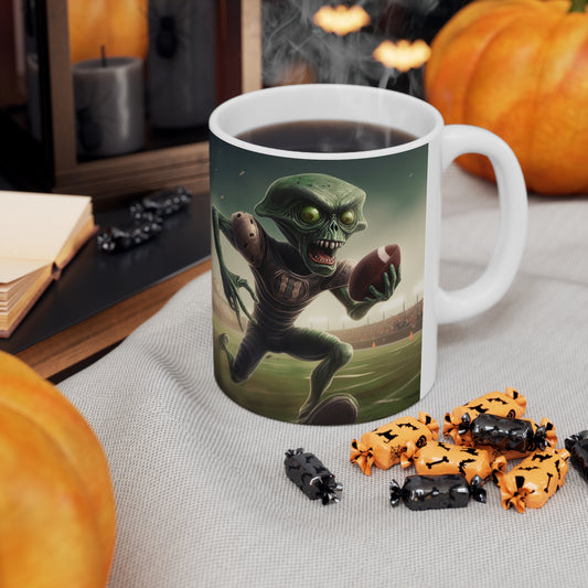 Alien Football Space Sport Game Stadium Athlete Galaxy Player - Ceramic Mug 11oz