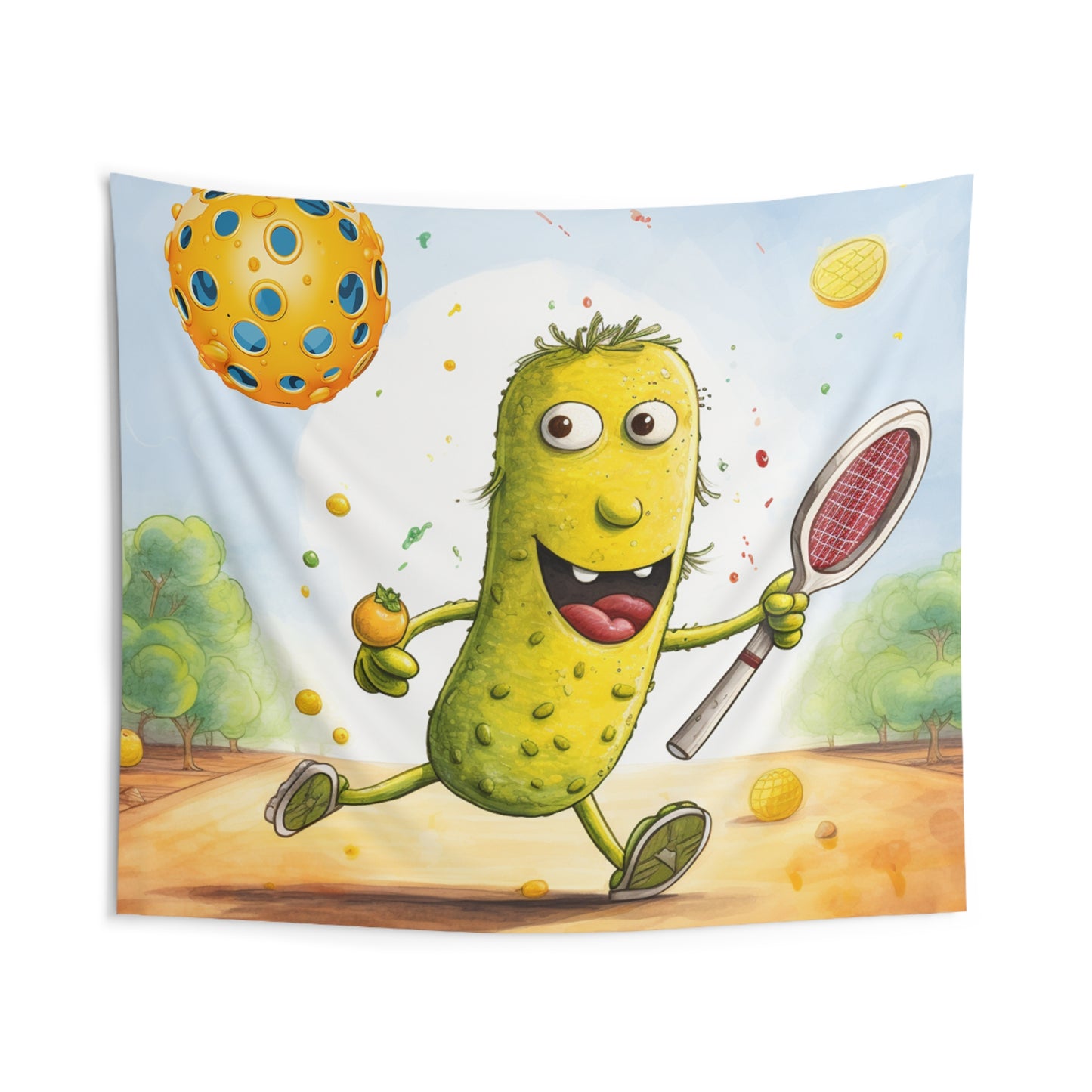 Pickleball Play: Pickle Sport Action Game, Fast Dink Ball - Indoor Wall Tapestries