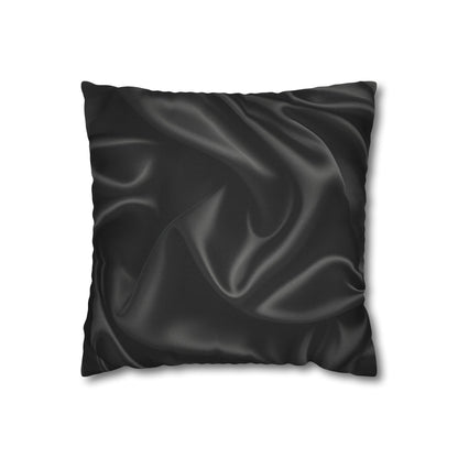 Black Silk, Spun Polyester Square Pillowcase