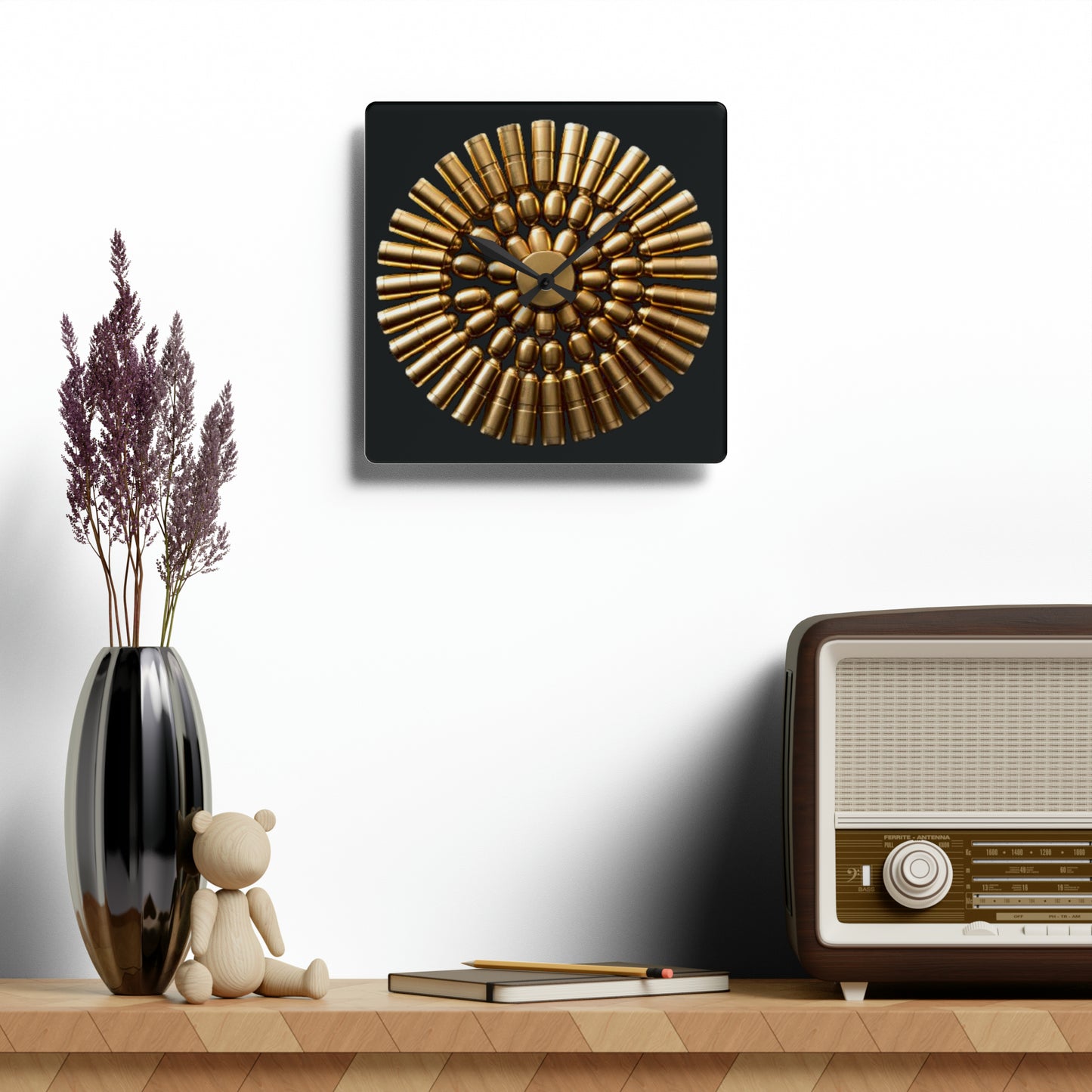 Decorative Bullet Motif Acrylic Wall Clock - Industrial Chic Timepiece