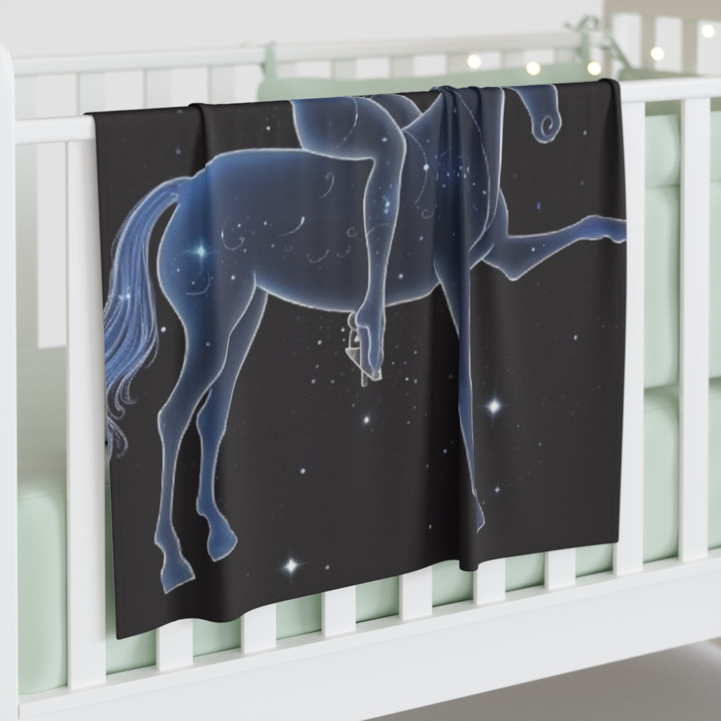 Sagittarius Zodiac in Starlit Universe - Fluorescent Colors - Baby Swaddle Blanket