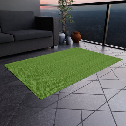 Olive Green Denim-Style: Seamless, Textured Fabric - Outdoor Rug