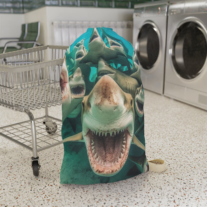 Laughing Lemon Sharks: Joyful Sea Jaws Ocean Deep - Laundry Bag