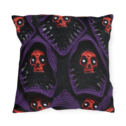 Grim Reaper Crochet Halloween Fright Scare Ghoul Fantasy Horror - Outdoor Pillows