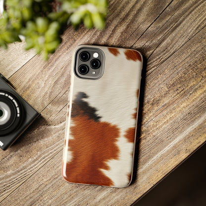 Hair Cowhide Leather Natural Design Durable Rugged Style - Tough Phone Cases