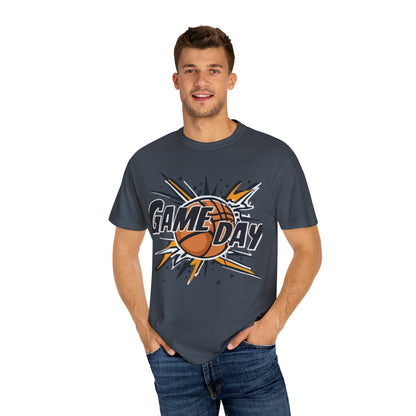 Game Day Slam Dunk Energy - Dynamic Basketball Explosion Graphic - Unisex Garment-Dyed T-shirt