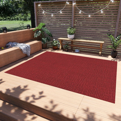 Bold Ruby Red: Denim-Inspired, Passionate Fabric Style - Outdoor Rug