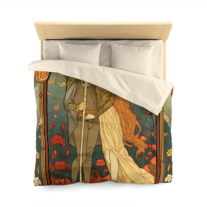 Lovers Tarot Card - Detailed Reading Symbolism, Full-Color Illustration - Microfiber Duvet Cover