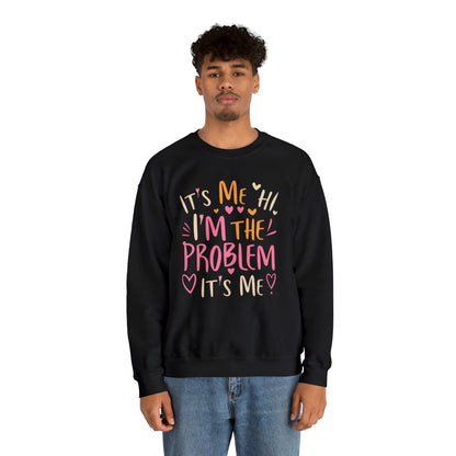 Soy yo Hola, soy el problema Soy yo - Regalo de San Valentín con corazón retro - Sudadera unisex Heavy Blend™ Crewneck