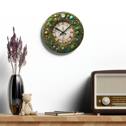 Moss Nature Plant Growth Acrylic Wall Clock