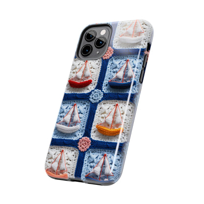 Crochet Boat Ship Sea Vessel Ocean Beach Travel Yacht Design - Tough Phone Cases