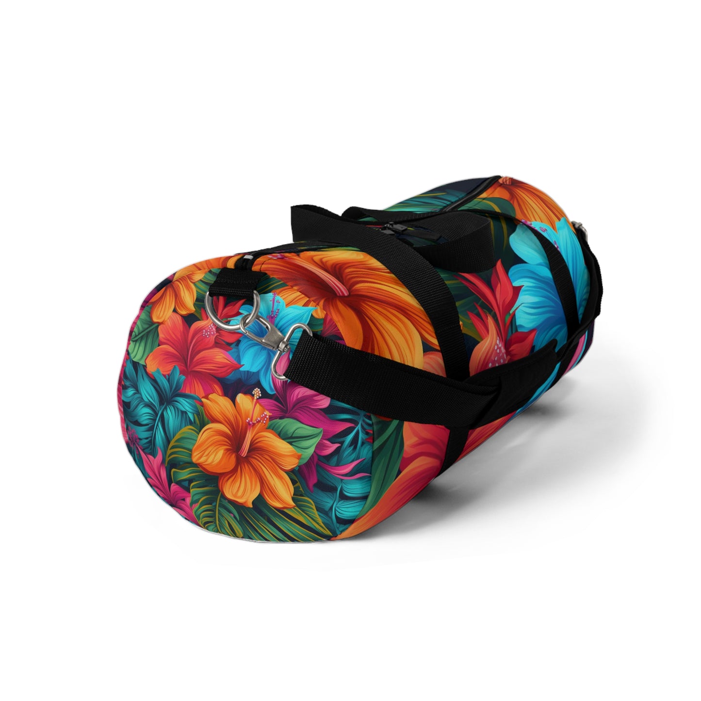 Vibrant Hawaiian-Inspired Tropical Floral Pattern Design Duffel Bag