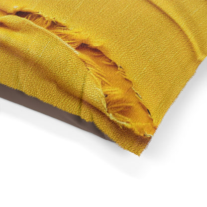 Banana Yellow Lemon: Bold Distressed, Denim-Inspired Fabric - Pet Bed