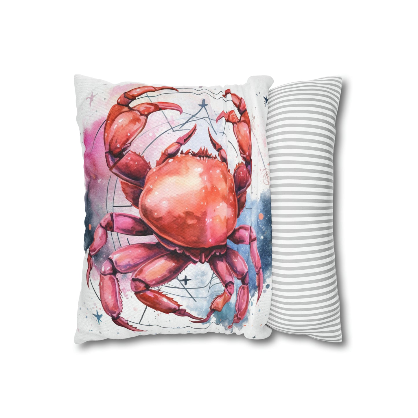 Cancer Star Sign - Elegant Zodiac Astrology Spun Polyester Square Pillow Case