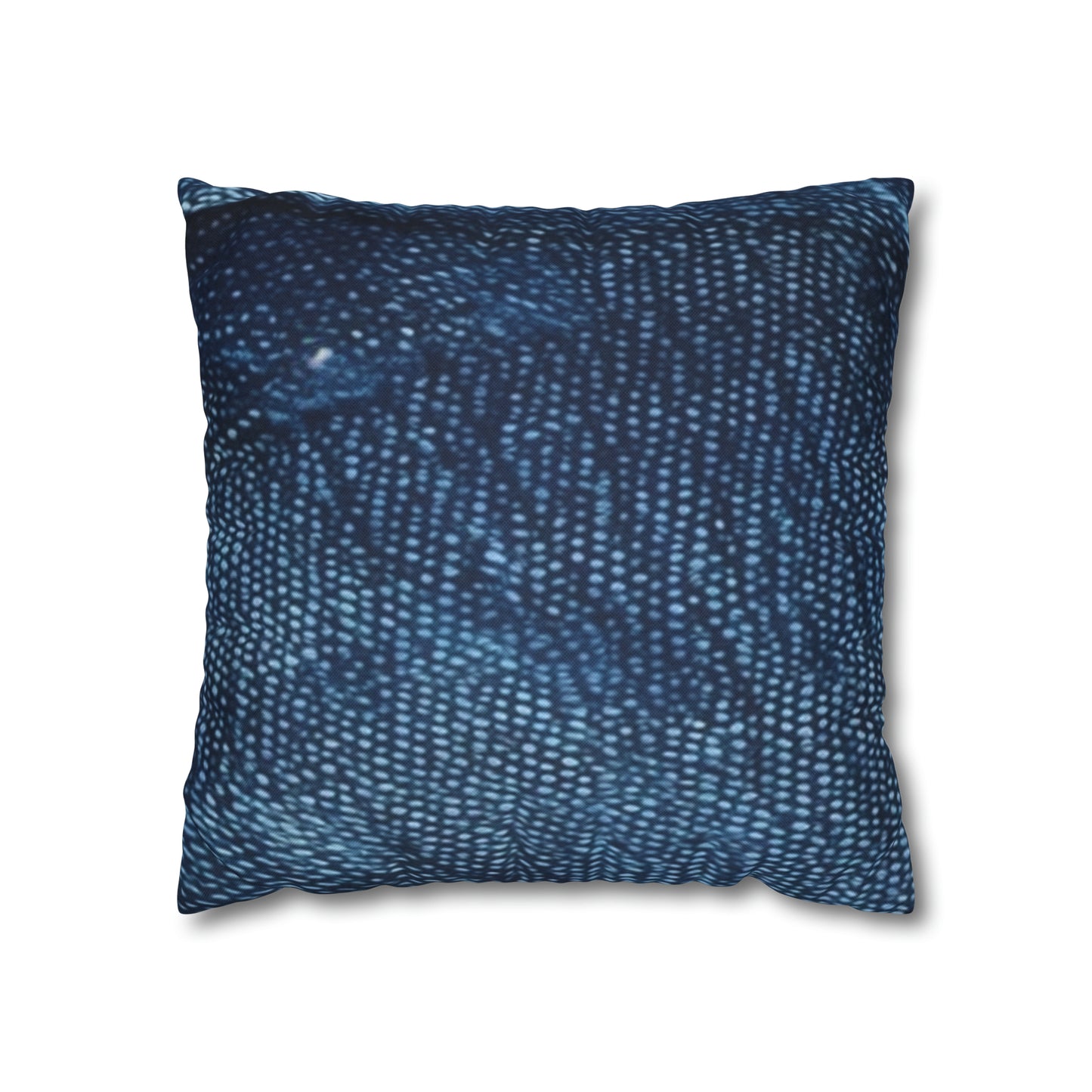 Dark Blue: Distressed Denim-Inspired Fabric Design - Spun Polyester Square Pillow Case