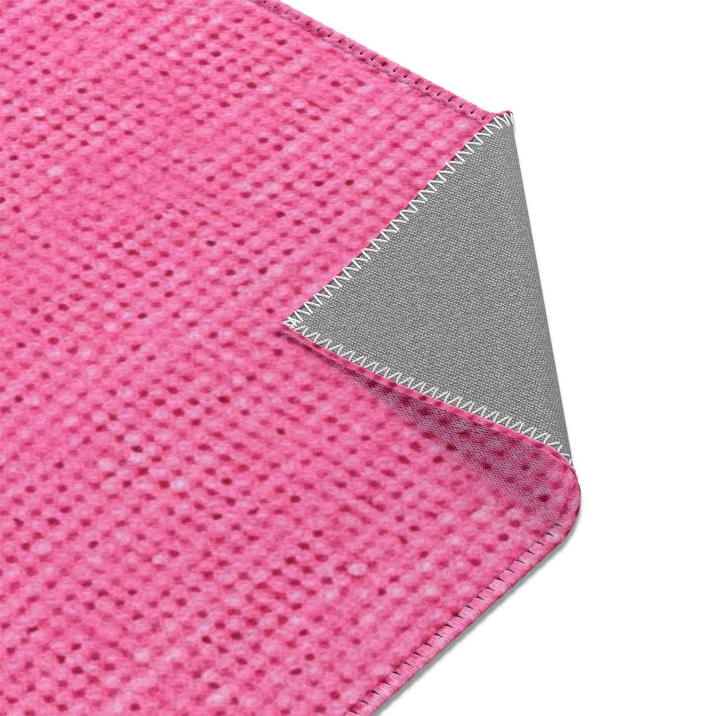 Doll-Like Pink Denim Designer Fabric Style - Area Rugs