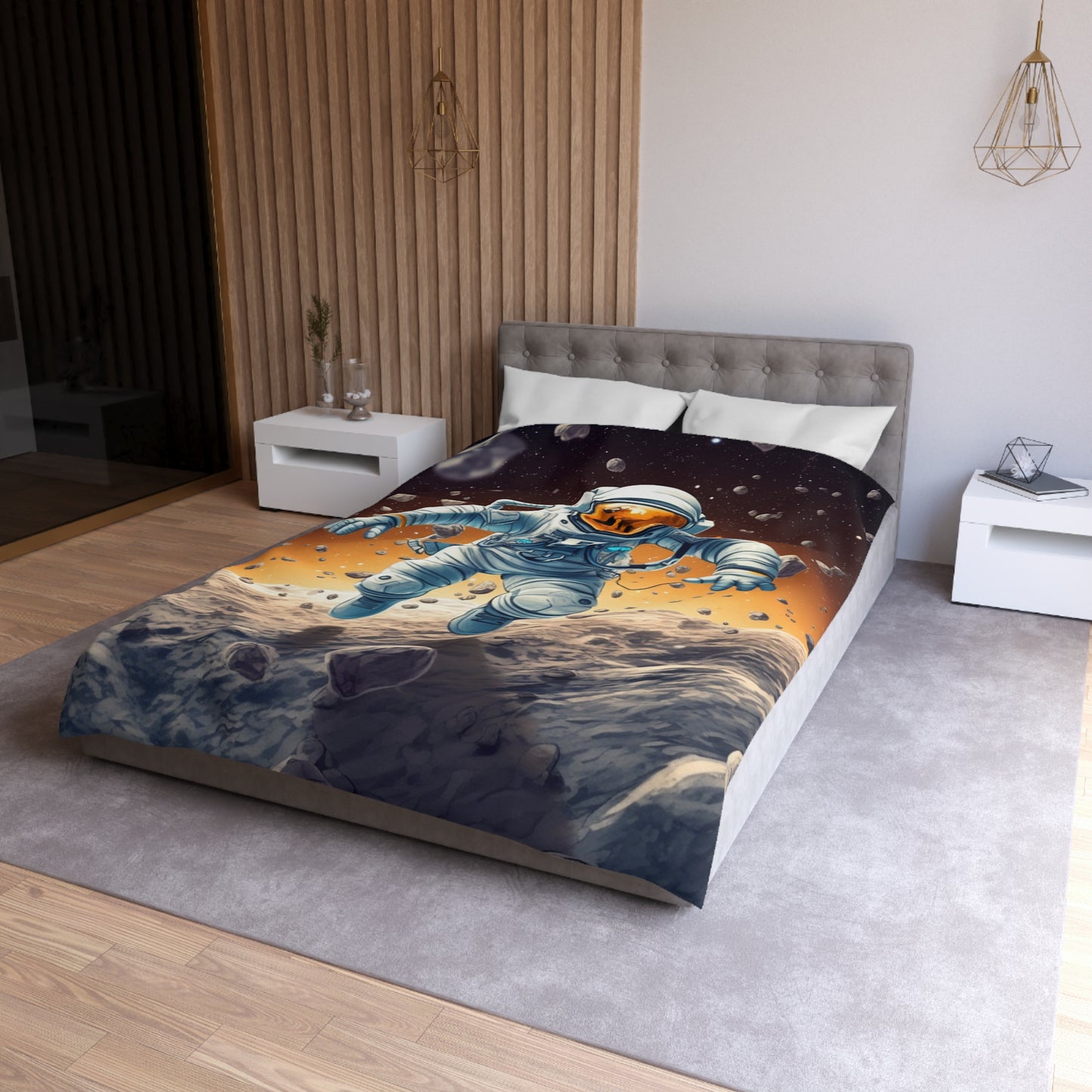 Galactic Adventurer - Celestial Star Art: Deep Space Exploration - Microfiber Duvet Cover