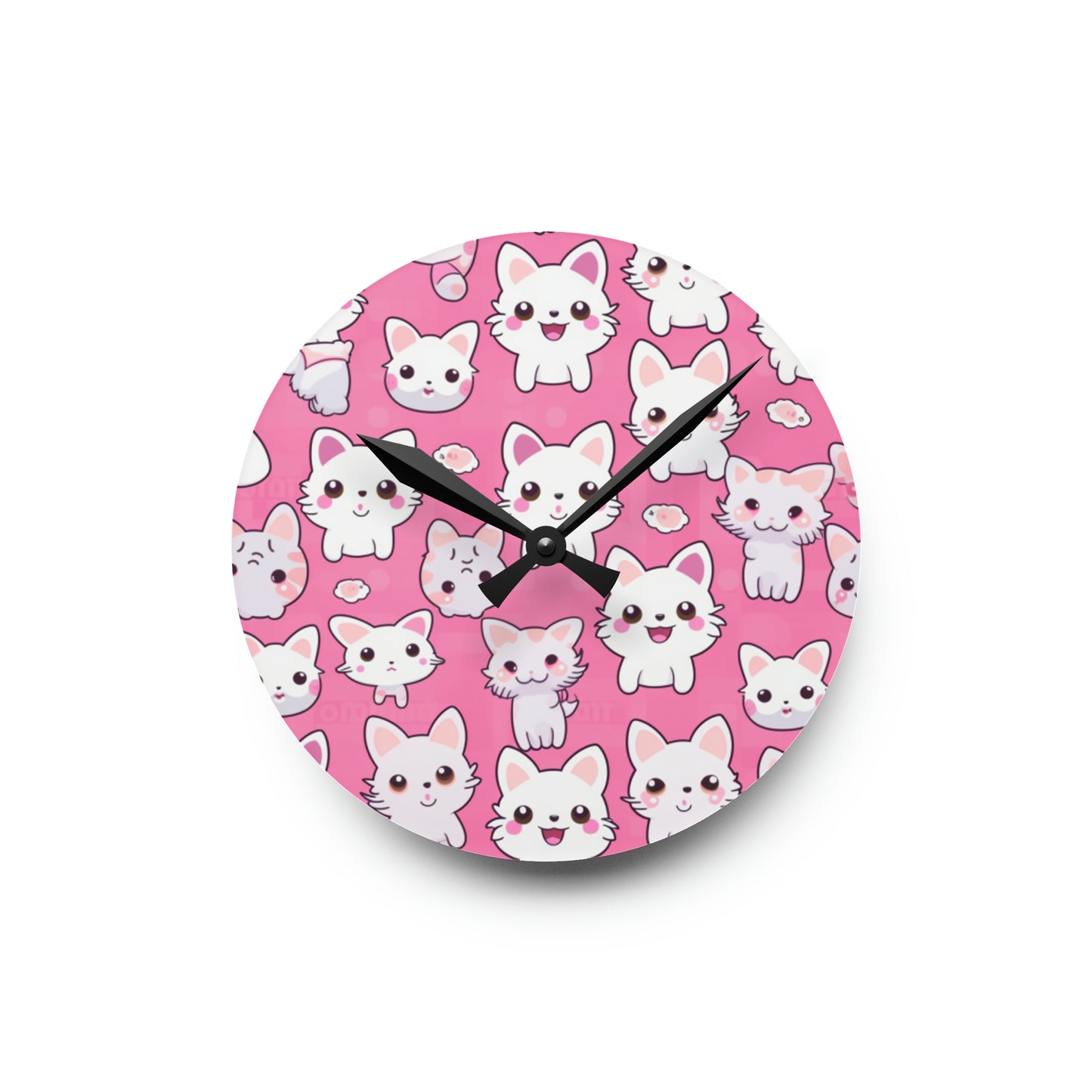 Kawaii Kitten Anime Cat Acrylic Wall Clock