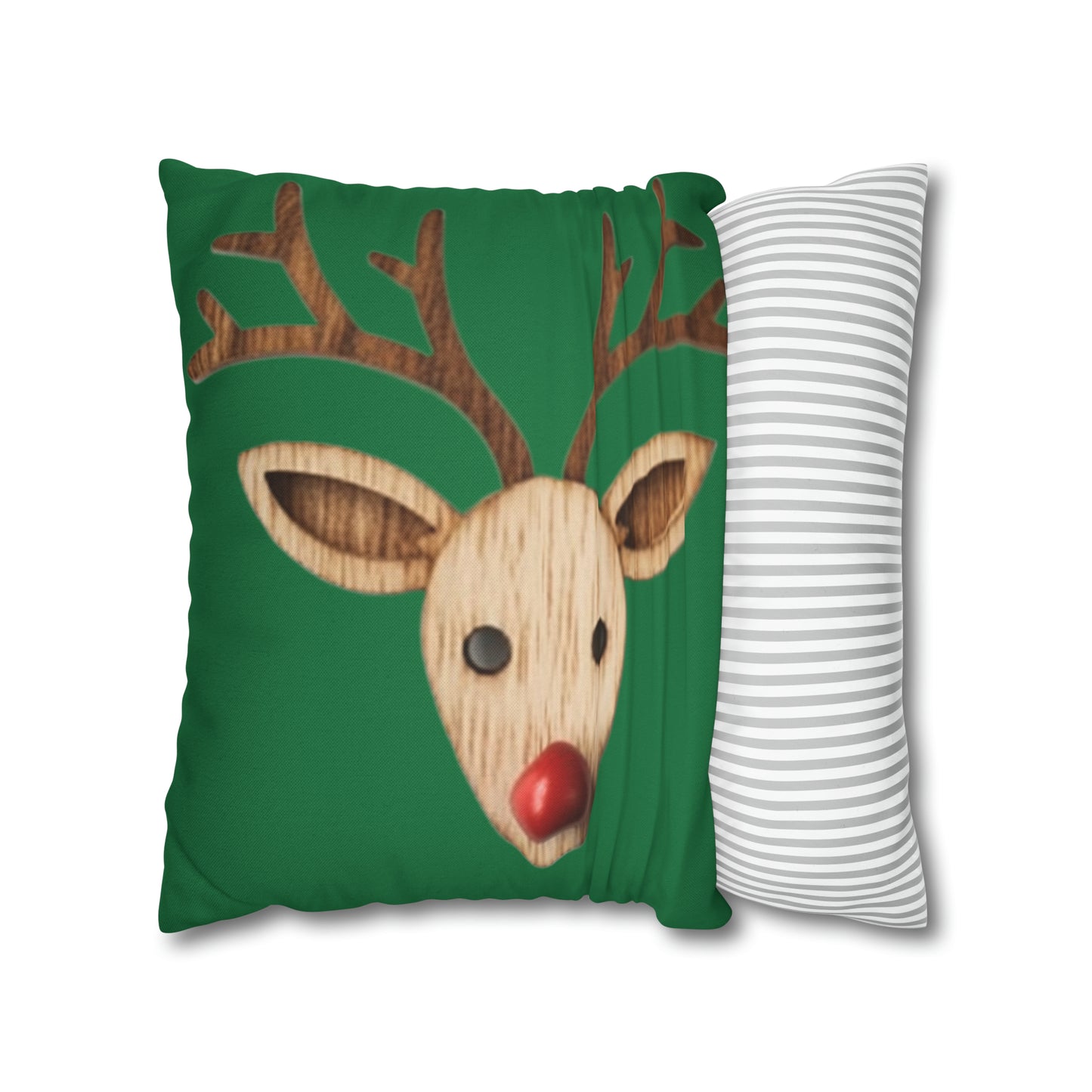 Red Reindeer Nose Christmas Classic Winter Season - Spun Polyester Square Pillow Case