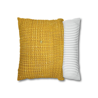 Radiant Sunny Yellow: Denim-Inspired Summer Fabric - Spun Polyester Square Pillow Case