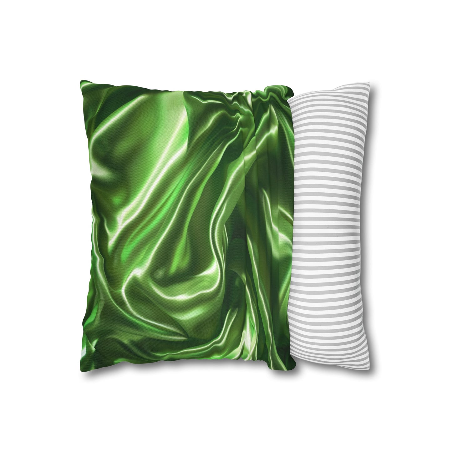 Green Silk, Spun Polyester Square Pillowcase