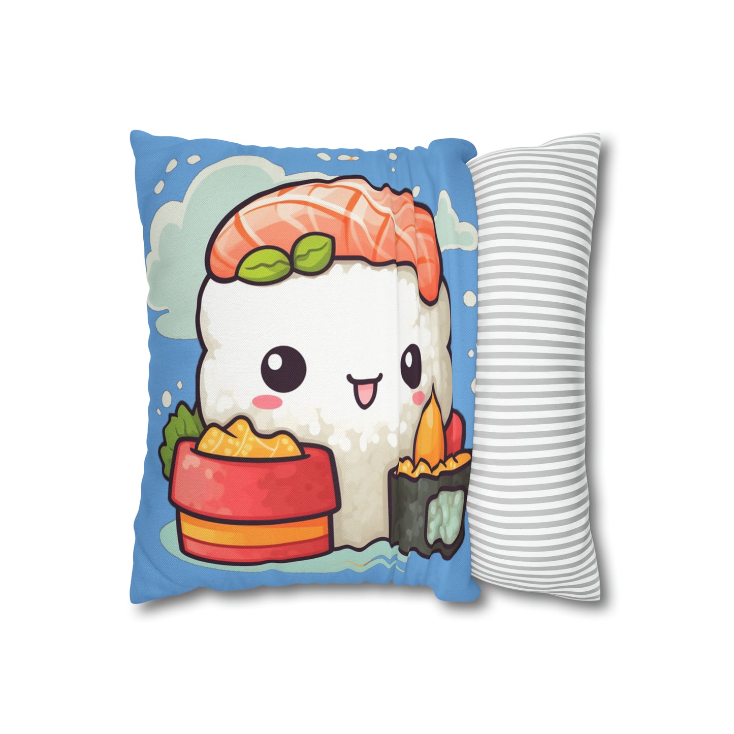 Anime Sushi - Japanese Cute kawaii - Otaku Gift - Spun Polyester Square Pillow Case